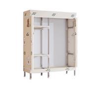 Armario Auxiliar Pequeño Dormitorio con Cremallera Fuerte Capacidad de Carga Armario Ropero Tela 170 Alto para Dormitorios y Apartamentos(Beige,110cm)
