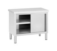 Royal Catering Mueble Neutro en Acero Inoxidable Armario RCAT-100/50-WTP (Capacidad: 330 kg, Superficie de trabajo: 100 x 50 cm, 2 puertas correderas)