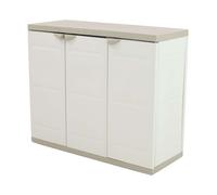 Armario bajo de jardín titanium , armario 2 puertas y 2 estantes exterior beige 105x80x41 cm 105 cm