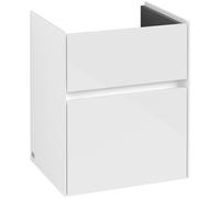 Armario bajo lavabo Collaro de Villeroy & Boch, 2 extraíbles, centro lavabo, 460x546x374mm, C00600DH, Color: Frontal/carcasa: blanco brillante, mango: blanco mate