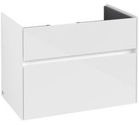 Armario bajo lavabo Collaro de Villeroy & Boch, 2 extraíbles, centro lavabo, 754x546x444mm, C01000DH, Color: Frontal/carcasa: blanco brillante, mango: blanco mate