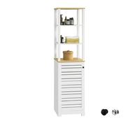 Armario baño alta mueble columna de baño armario para baño con 5 estantes estanterías de baño blanco medidas: 40x30x160cm bzr43-w sobuy