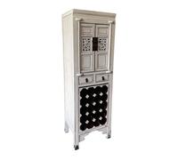 Armario botellero de madera blanco 55x45x170