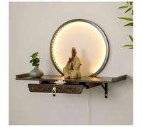 Armario budista de pared con luz LED para meditación, culto y rituales de puja