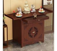 Armario budista para altar, mesa de santuario de meditación de madera con puerta para el hogar y la oficina