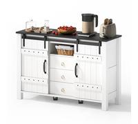 Armario buffet aparador bar café encimera puertas correderas cajones almacenamiento aparador cocina estilo rústico protección contra inclinación patas de metal silenciosas guía comedor salón pasillo