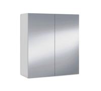 ARKITMOBEL Mueble Camerino Dos Puertas para Baño, Modulo con Espejo y Estantes, Acabado en Blanco Brillo, Medidas: 60 cm (Ancho) x 65 cm (Alto) x 21 cm (Fondo)