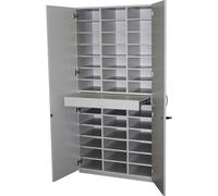 Armario clasificador con puertas batientes y mesa de clasificación eurokraft pro, H x A x P 1864 x 913 x 440 mm, 39 compartimentos