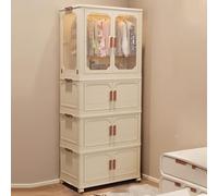 Armario Closet Armario for Habitación Hecho De Polipropileno Y Metal Diseño Plegable Combinable Ruedas Giratorias con Freno Función Magnética Varios Tamaños(68.5 * 43 * 193.5cm)