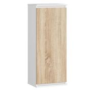 Armario colgante akord w40 blanco 40 cm 1 puerta frente en color roble sonoma 3 estantes 40x30x99 cm