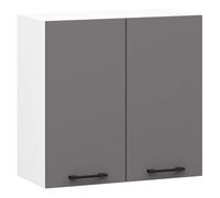 Armario colgante de cocina akord oliwia blanco 60 cm 2 puertas frente en color gris grafito 60x30x58 cm