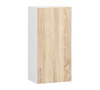 Armario colgante de cocina akord w40 lima blanco 40 cm 1 puerta frente en color roble sonoma 2 estantes 40x30,5x72 cm
