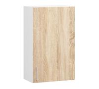 Armario colgante de cocina akord w50 lima blanco 50 cm 1 puerta frente en color roble sonoma 2 estantes 50x30,5x72 cm