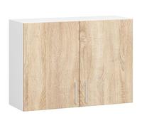 Armario colgante de cocina akord w80 lima blanco 80 cm 2 puertas roble sonoma 2 estantes 80x30,5x58 cm