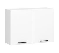 Armario colgante de cocina akord w80 oliwia blanco 80 cm 2 puertas frente en color blanco 2 estantes 80x30x58 cm