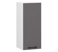 Armario colgante de cocina alto akord oliwia blanco 30 cm 1 puerta frente en color gris grafito 30x30x72 cm