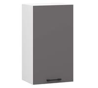Armario colgante de cocina alto akord oliwia blanco 40 cm 1 puerta frente en color gris grafito 40x30x72 cm