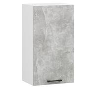 Armario colgante de cocina alto akord oliwia blanco 40 cm 1 puerta frente en color gris hormigón 40x30x72 cm