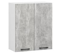 Armario colgante de cocina alto akord oliwia blanco 60 cm 2 puertas frente en color gris hormigón 60x30x72 cm