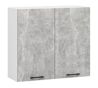 Armario colgante de cocina alto akord oliwia blanco 80 cm 2 puertas frente en color gris hormigón 80x30x72 cm