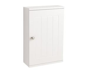 Armario Colgante para baño Relaxdays, 2 estantes, HBT: 50 x 30 x 14 cm, Cierre magnético, Estilo rústico, Blanco