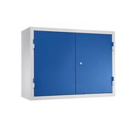 Armario colgante para taller eurokraft basic, H x A x P 600 x 800 x 320 mm, puertas de chapa maciza, con 2 baldas y 2 cajones