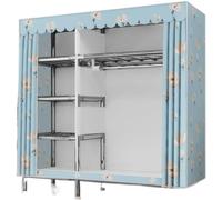 Armario combinado de tubo de acero de tela, organizador de ropa independiente para armario de almacenamiento de dormitorio