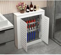 Armario con cubierta para radiador, organizador de almacenamiento de calefacción de madera con rejilla blanca con 2 puertas, dimensiones