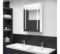 Armario con espejo de baño LED blanco brillante, unidad de 50 x 13 x 70 cm, cabina y baño moderno rage elegante diseño montado en la pared, solución que ahorra espacio