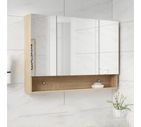 Armario con Espejo De Pared De Doble O Triple Puerta Tablero De Madera Maciza Multicapa Y Espejo De Alta Definición(98 * 70 * 13cm)
