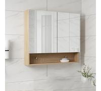 Armario con Espejo De Pared De Doble O Triple Puerta Tablero De Madera Maciza Multicapa Y Espejo De Alta Definición(78 * 70 * 13cm)