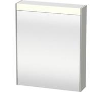 Armario con espejo Duravit Brioso 62,0 x 14,8 cm con iluminación LED, 1 puerta de espejo, bisagra a la derecha, BR7101R0707, Color: Concreto gris mate Decor, Manija Concreto gris mate