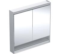 Armario con espejo Geberit ONE con ComfortLight, 2 puertas, de superficie, con hornacina, 90x90x15cm, 505.833.00., Color: Aluminio anodizado - 505.833.00.1