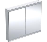Armario con espejo Geberit ONE con ComfortLight, 2 puertas, montaje oculto, 105x90x15cm, 505.804.00., Color: Aluminio anodizado - 505.804.00.1