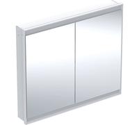 Armario con espejo Geberit ONE con ComfortLight, 2 puertas, montaje oculto, 105x90x15cm, 505804002, Color: blanco / aluminio con recubrimiento de polvo - CM