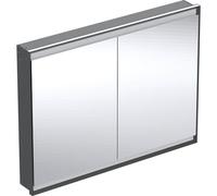 Armario con espejo Geberit ONE con ComfortLight, 2 puertas, montaje oculto, 120x90x15cm, 505.805.00., Color: negro mate / aluminio con recubrimiento en polvo - 505.805.00.7