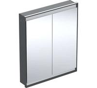 Armario con espejo Geberit ONE con ComfortLight, 2 puertas, montaje oculto, 75x90x15cm, 505802007, Color: negro mate / aluminio con recubrimiento en polvo - CM