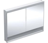 Geberit ONE - Mueble con espejo con iluminación LED, 1200x900x150 mm, 2 puertas, con nicho, empotrable, aluminio 505.825.00.1