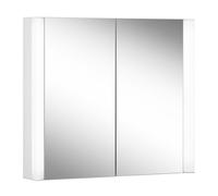 Armario con espejo iluminado con LEDs Schneider EASY LED, 2 puertas de espejo dobles, 80x70x14cm, 175.080.02.0201, Versión: Estándar de la UE/blanco del corpus/3000K