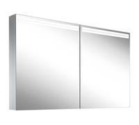 Armario con espejo iluminado Schneider ARANGA TW, 2 puertas, 1195x120x700mm, tiras de luz en la parte superior, 160.520.01.50, Versión: CH estÃ¡ndar/cuerpo anodizado plata