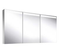 Armario con espejo iluminado Schneider ARANGA TW, 3 puertas 50/50/50, 1495x120x700mm, tiras de luz en la parte superior, 160.551.01.50, Versión: CH estÃ¡ndar/cuerpo anodizado plata