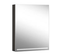 Armario con espejo iluminado Schneider GRACE TW, 1 puerta a la izquierda, 595x120x700mm, regulable, 2000-6500K, 116.461.01.41, Versión: CH estándar/cuerpo negro mate, panel trasero espejado