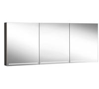 Armario con espejo iluminado Schneider GRACE TW, 3 puertas 60/60/60cm, 1795x120x700mm, regulable, 2000-6500K, 116.580.01.41, Versión: CH estándar/cuerpo negro mate, panel trasero espejado