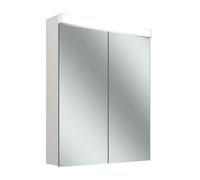 Armario con espejo iluminado Schneider LOW basic 15 LED, 2 puertas 30/30cm, 595x147x747mm, 171.461.01.02, Versión: CH estÃ¡ndar/blanco corpus/4000K