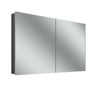 Armario con espejo iluminado Schneider STYLE TW LED, 2 puertas, 121,5x71,5x12cm, 194.120.02.41, Versión: Estándar de la UE/carrocería negro mate, panel trasero espejado