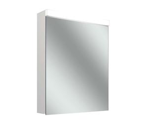 Armario con espejo LOW plus 15 LED, 1 puerta 60cm, tope intercambiable, 595x147x747mm, toma de corriente izquierda, iluminación superior, 172.261.01.02, Versión: CH estándar/blanco corporal/4000K