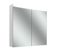 Armario con espejo LOW plus 15 LED, 2 puertas 45/45cm, 895x147x747mm, iluminación superior, 172.290.02.0201, Versión: Estándar de la UE/blanco del corpus/3000K