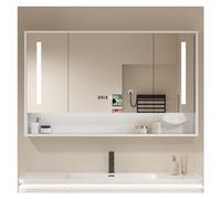 Armario con Espejo para baño, Espejo LED, Armario de Pared con Espejo, Armario con Espacio de Almacenamiento (A, 90 x 70 cm/35,4 x 27,6 Pulgadas)