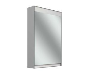 Armario con espejo Schneider FILO H mpotrado, regleta de luces superior, 495x147x759mm, bisagra de puerta derecha, 1 caja de enchufe izquierda, 180.051.01.04, Versión: CH estÃ¡ndar/carcasa gris