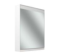 Armario con espejo Schneider FILO HCL, empotrado, regleta de luces superior, 595x147x759mm, bisagra de puerta derecha, 1 caja de enchufe izquierda, 180.061.01.02, Versión: CH estándar/estuche blanco